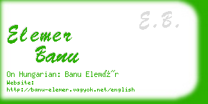 elemer banu business card